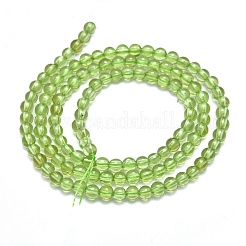 天然石ペリドットビーズ連売り  グレードA  ラウンド  3mm  穴：0.5mm  約130個/連  36~37cm&nbsp;G-K305-02-A