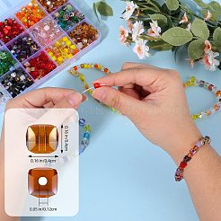 模造人工クリスタルガラスビーズ 2 袋  多面カットキューブ  混合スタイル  ブラウン  4x4x4mm  穴：1.2mm  約100個/袋&nbsp;GLAA-SZ0001-95B-05