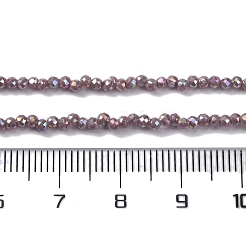 透明電気メッキガラスビーズ連売り  丸いビーズの連売り  多面カット  暗い蘭  2mm  穴：0.6mm  約182~188個/連  13.78~14.33''（35~36.4センチメートル）&nbsp;EGLA-H107-01A-B05