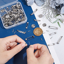 100Pcs 5 Style 304 Stainless Steel Pin Brooch Findings&nbsp;STAS-UN0045-21