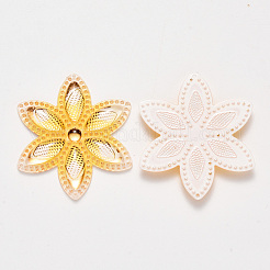 透明アクリルリンクコネクター  メッキ底付き  花  きいろ  46x40.5x4mm  穴：1mm&nbsp;TACR-R140-01H