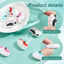 8Pcs 4 Colors Campervan Food Grade Silicone Beads&nbsp;SIL-NB0001-42
