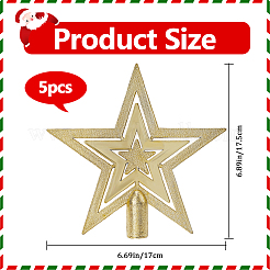 星型プラスチッククリスマスツリートップ飾り  クリスマスツリーパーティーの装飾用  ゴールド  170x175x20.5mm&nbsp;AJEW-WH20004-17A