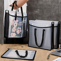Translucent PP Book Storage Tote Bags with Polyester Handles&nbsp;ABAG-WH0039-68A