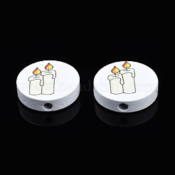 Halloween Printed Natural Wood Beads&nbsp;WOOD-T021-103