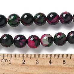 天然石瑪瑙ビーズ連売り  染め＆加熱  ラウンド  ブラック  10~10.5mm  穴：0.7mm  約38個/連  14.76''（37.5センチメートル）&nbsp;G-NH0001-G12-01