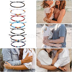 14Pcs 14 Style Glass Seed & 303 Stainless Steel Braided Bead Bracelets and Anklets Set&nbsp;SJEW-SW00003-07