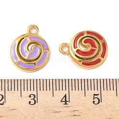 304ステンレススチールエナメルペンダント  フラットラウンド  イオンプレーティング（ip）  ミックスカラー  16x13x3mm  穴：1.8mm&nbsp;STAS-I346-53G