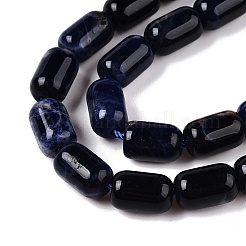 天然石ソーダライトビーズ連売り  コラム  9~9.5x6~6.5mm  穴：0.9~1mm  約20~21個/連  7.28~7.6''（18.5~19センチメートル）&nbsp;G-G980-37B