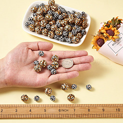 100Pcs 2 Patterns Printed Natural Wooden Beads&nbsp;WOOD-BY0001-01