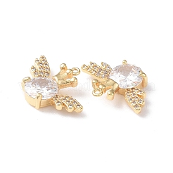 Brass Micro Pave Cubic Zirconia Pendants&nbsp;KK-I702-38G