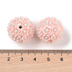 手作り樹脂粘土ラインストーンビーズ  アクリルデイジーの花付き  ペンフォーカルビーズ  ミスティローズ  20~21mm  穴：2mm&nbsp;CLAY-H003-03C