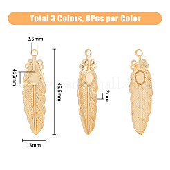 18Pcs 3 Colors 201 Stainless Steel Pendant Settings for Enamel&nbsp;STAS-DC0013-47