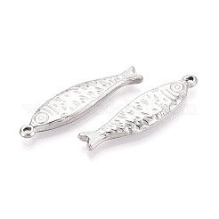 304ステンレススチール製の魚のペンダント  ステンレス鋼色  40.5x10x3.5mm  穴：1.6~1.8mm&nbsp;STAS-T069-13P