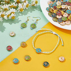 70Pcs 7 Colors Alloy Enamel Beads&nbsp;ENAM-PH0002-89