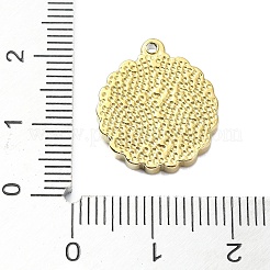 イオンプレーティング（IP）304ステンレスペンダント  18KGP本金メッキ  フラットラウンドのチャーム  花  18x16x4mm  穴：1.4mm&nbsp;STAS-B058-07G-05