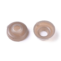 クラフトプラスチック人形の目をボタンで留める  ぬいぐるみの目  フラットラウンド  淡い茶色  11x4mm  穴：4mm  内径：9mm&nbsp;DIY-TAC0005-05-14mm