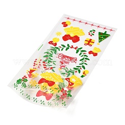 クリスマスのテーマoppプラスチック収納バッグ  チョコレート用  キャンディ  クッキーギフト包装  クリスマスベル模様  27x13x0.01cm  100個/袋&nbsp;ABAG-B003-11