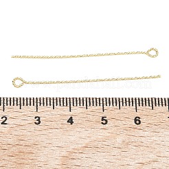 真鍮製アイピン  長持ちメッキ  ラックめっき  鉛フリー＆カドミウムフリー  18KGP本金メッキ  45.5x3.5x1mm  穴：2mm  18ゲージ&nbsp;KK-C251-17G