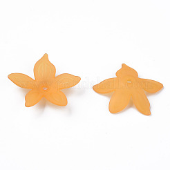 透明なアクリルビーズ  艶消し  花  砂茶色  26x27x6mm  穴：1.8mm  約980個/500g&nbsp;MACR-S373-127-D05