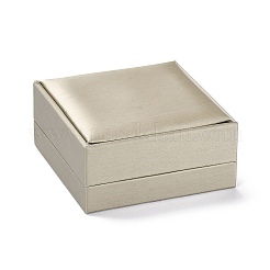 Puレザージュエリーボックス  ペンダント用  リングとブレスレットのパッケージボックス  正方形  淡い茶色  9x9x4.5cm&nbsp;LS-CON-C012-05B