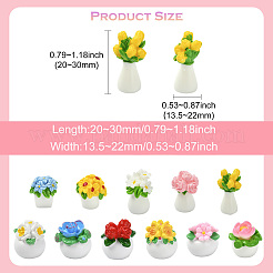 22 Pcs 11 Styles Resin Flower Ornaments&nbsp;DJEW-CJ0001-24