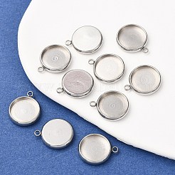 Tarnish Resistant 304 Stainless Steel Pendant Cabochon Settings&nbsp;STAS-K202-03E-P