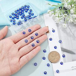 60Pcs Handmade Lampwork Evil Eye Cabochons&nbsp;LAMP-NB0001-59