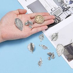 Mixed Style Tibetan Style Alloy Leaf Pendants&nbsp;TIBEP-F040-01AS