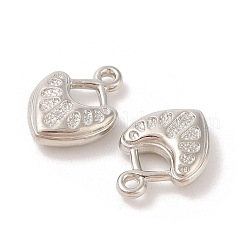 CCBプラスチックペンダント  ハート  プラチナ  24x17x6mm  穴：2.3mm&nbsp;CCB-N006-17P