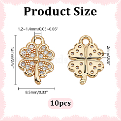 10Pcs Brass Micro Pave Cubic Zirconia Charms&nbsp;KK-HY0004-34