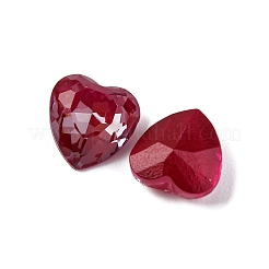 ガラスラインストーンカボション  後ろ向き  多面カット  ハート  シャム  8x8x4.5mm&nbsp;RGLA-A026-09A-208DE