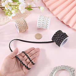 3 Rolls 3 Colors Flat Faux Suede Cord with Alloy Rivets&nbsp;LW-CL0001-08A