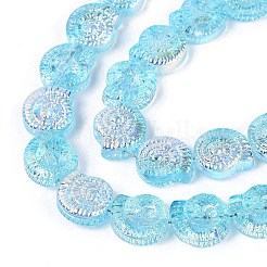 Electroplate Transparent Glass Beads Strands&nbsp;EGLA-Q136-02A-10