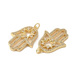 Rack Plating Brass Pave Cubic Zirconia Pendants&nbsp;KK-O142-50G