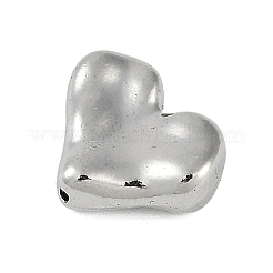 めっき合金ビーズラック  鉛フリー＆カドミウムフリー  ハート  プラチナ  13x15.5x5mm  穴：1.4mm&nbsp;PALLOY-D029-06P-RS