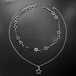 Star Alloy Pendant Double Layer Necklaces for Women&nbsp;FS-WGC0545-01