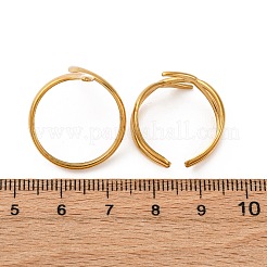女性用304ステンレススチール製調節可能なカフリングセット2個  ゴールドカラー  内径：18.4mm&nbsp;RJEW-Z099-02G
