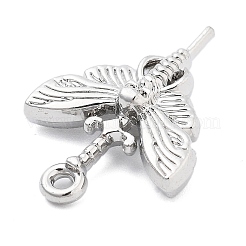 合金ペンダント  スカルチャームが付いた蝶  プラチナ  25x18.5x6mm  穴：1.8mm&nbsp;PALLOY-Q365-02P