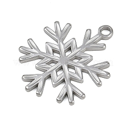 304ステンレスペンダント  スノーフレークチャーム  ステンレス鋼色  33.5x27x1.7mm  穴：2.7mm&nbsp;LS-STAS-G363-04P