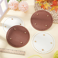 TPR プラスチック イミテーション レザー バッグ ボトムス セット  鉄の釘で  フラットラウンド  ミックスカラー  15.1x0.3cm  穴：4mm  4個/セット&nbsp;FIND-WH0013-95
