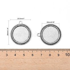 Tibetan Style Alloy Flat Round Pendant Cabochon Settings&nbsp;TIBEP-M022-34AS