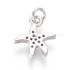 Brass Micro Pave Cubic Zirconia Charms&nbsp;ZIRC-I032-54P