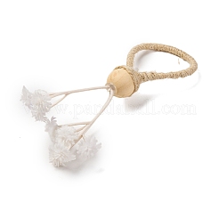 ジュート紐ナプキンリング  樹脂プレートフラワーナプキンホルダー飾り  レストランのディナーテーブルアクセサリー  花  3.5mm  内径：33mm  花：66x58mm&nbsp;AJEW-U016-01D