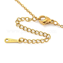 201 ステンレススチールアズキチェーンネックレス  猫の形合金エナメルペンダントネックレス  ゴールドカラー  15.08~15.55インチ（38.3~39.5cm）&nbsp;NJEW-G138-01G