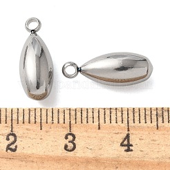 304ステンレスペンダント  ティアドロップチャーム  ステンレス鋼色  16x6mm  穴：1.8mm&nbsp;STAS-U037-14P