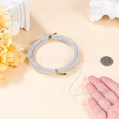 アルミワイヤー 1巻  ねじれた平らな  DIYクラフト用  銀  1mm  約16.40フィート（5m）/セット&nbsp;AW-TA0001-07C