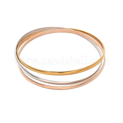 304 Stainless Steel Plain Bangles for Women&nbsp;BJEW-C092-01
