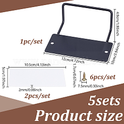 鉄固定具  家庭用家具の滑り止め用品  ブラック  長方形  100x120x49mm&nbsp;AJEW-WH0270-998B