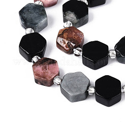 Natural Rhodonite & Eagle Eye & Obsidian Beads Strands&nbsp;G-N358-03A-03